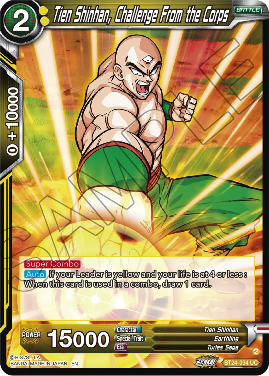Tien Shinhan, Challenge From the Corps (BT24-094) [Beyond Generations] | Event Horizon Hobbies CA