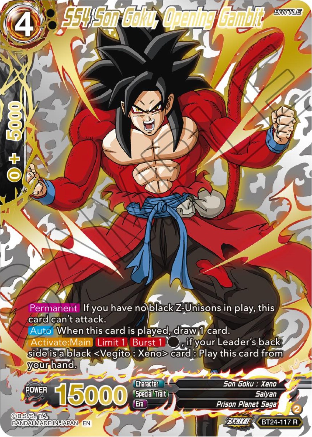 SS4 Son Goku, Opening Gambit (Collector Booster) (BT24-117) [Beyond Generations] | Event Horizon Hobbies CA