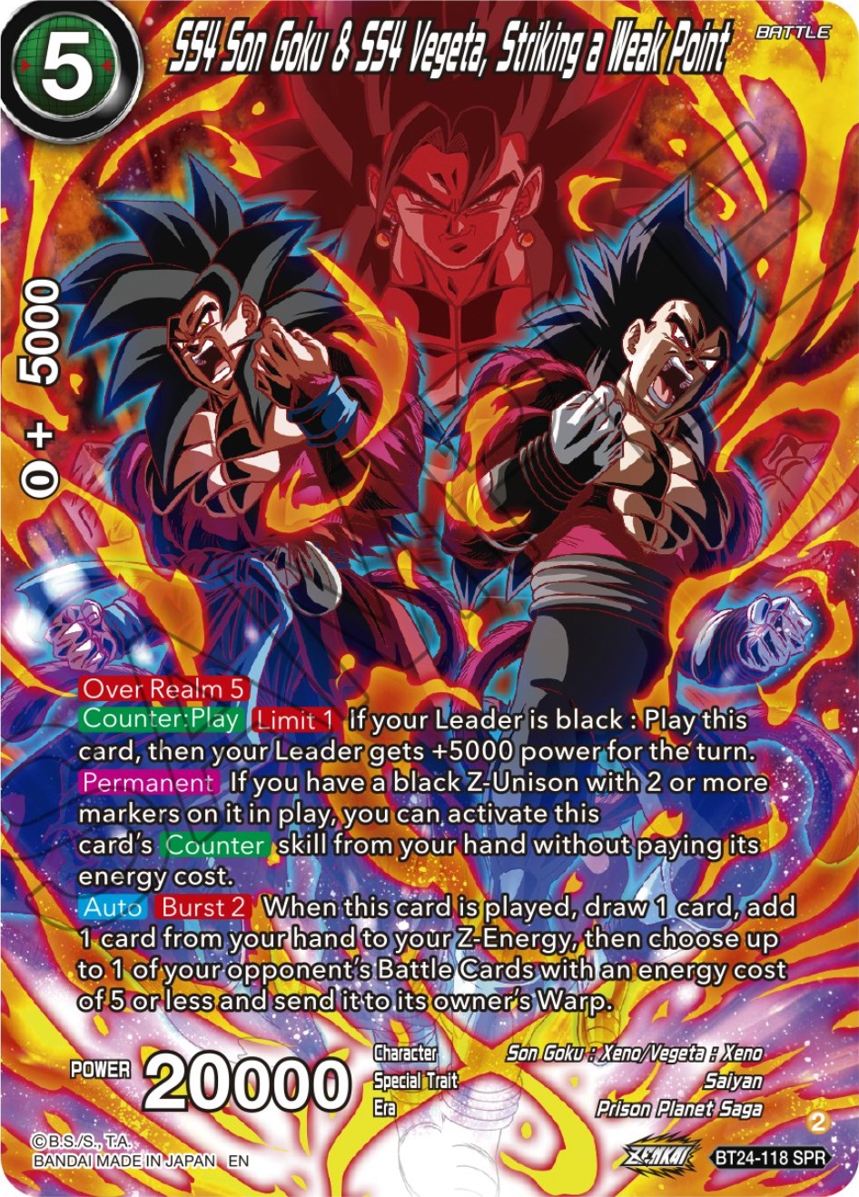 SS4 Son Goku & SS4 Vegeta, Striking a Weak Point (SPR) (BT24-118) [Beyond Generations] | Event Horizon Hobbies CA