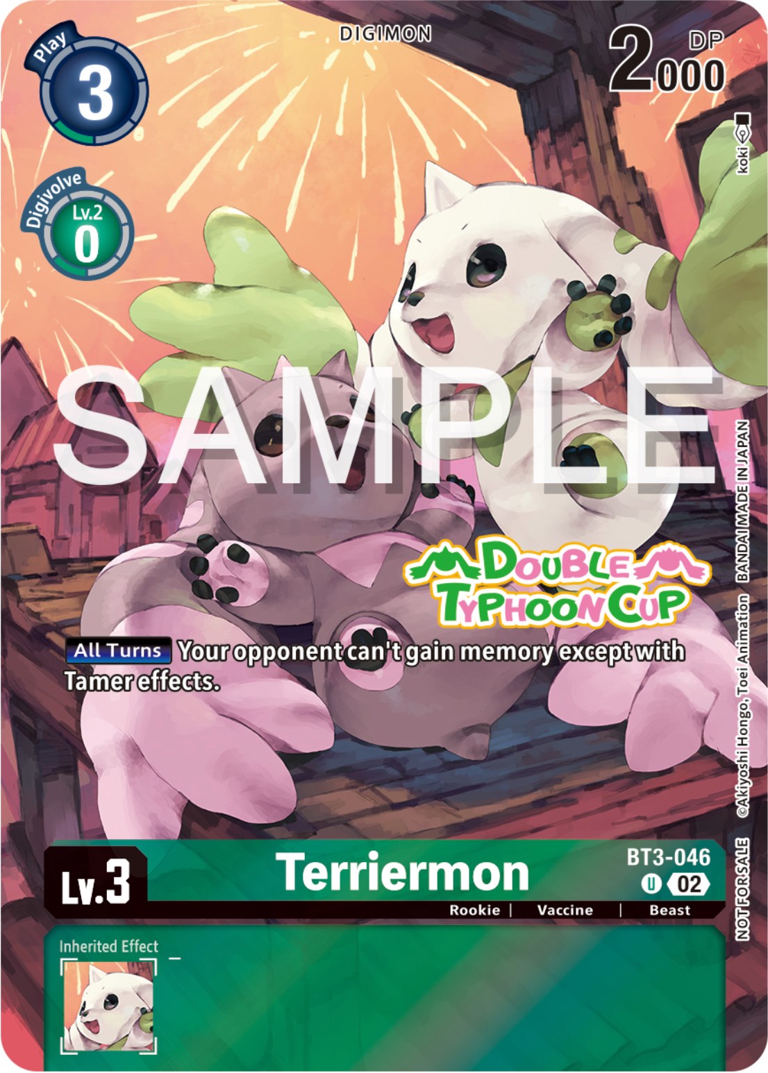 Terriermon [BT3-046] (Double Typhoon Cup) [Release Special Booster Promos] | Event Horizon Hobbies CA