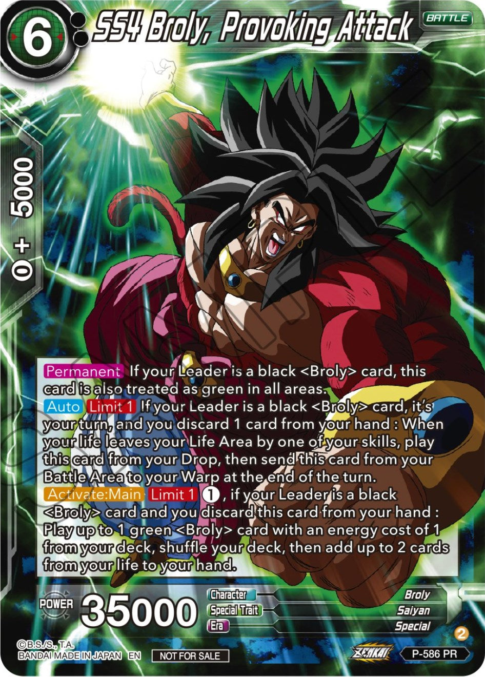 SS4 Broly, Provoking Attack (Zenkai Series Tournament Pack Vol.7) (P-586) [Tournament Promotion Cards] | Event Horizon Hobbies CA