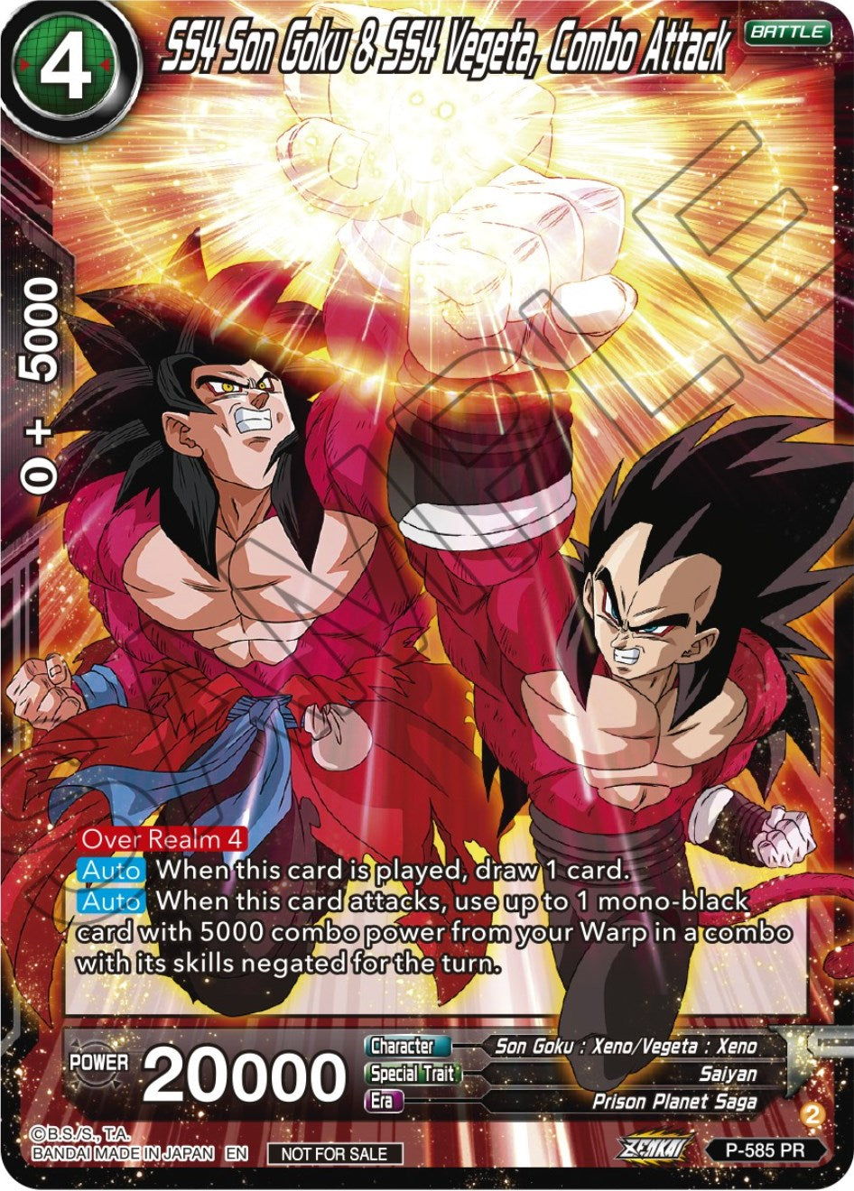 SS4 Son Goku & SS4 Vegeta, Combo Attack (Zenkai Series Tournament Pack Vol.7) (P-585) [Tournament Promotion Cards] | Event Horizon Hobbies CA