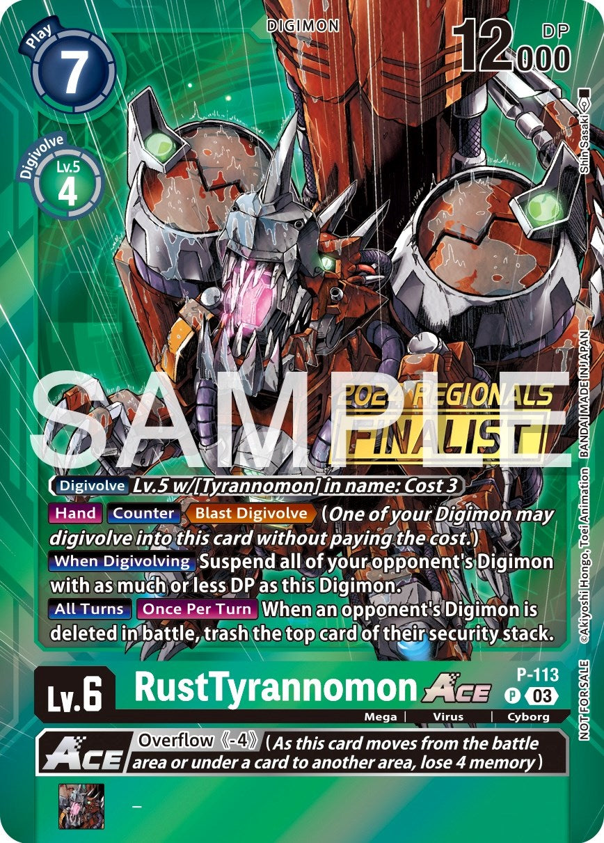 RustTyrannomon Ace [P-113] (2024 Regionals Finalist) [Promotional Cards] | Event Horizon Hobbies CA