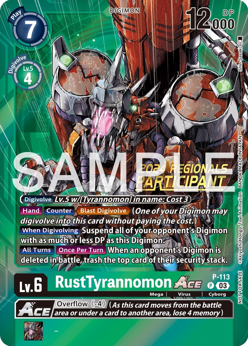 RustTyrannomon Ace [P-113] (2024 Regionals Participant) [Promotional Cards] | Event Horizon Hobbies CA