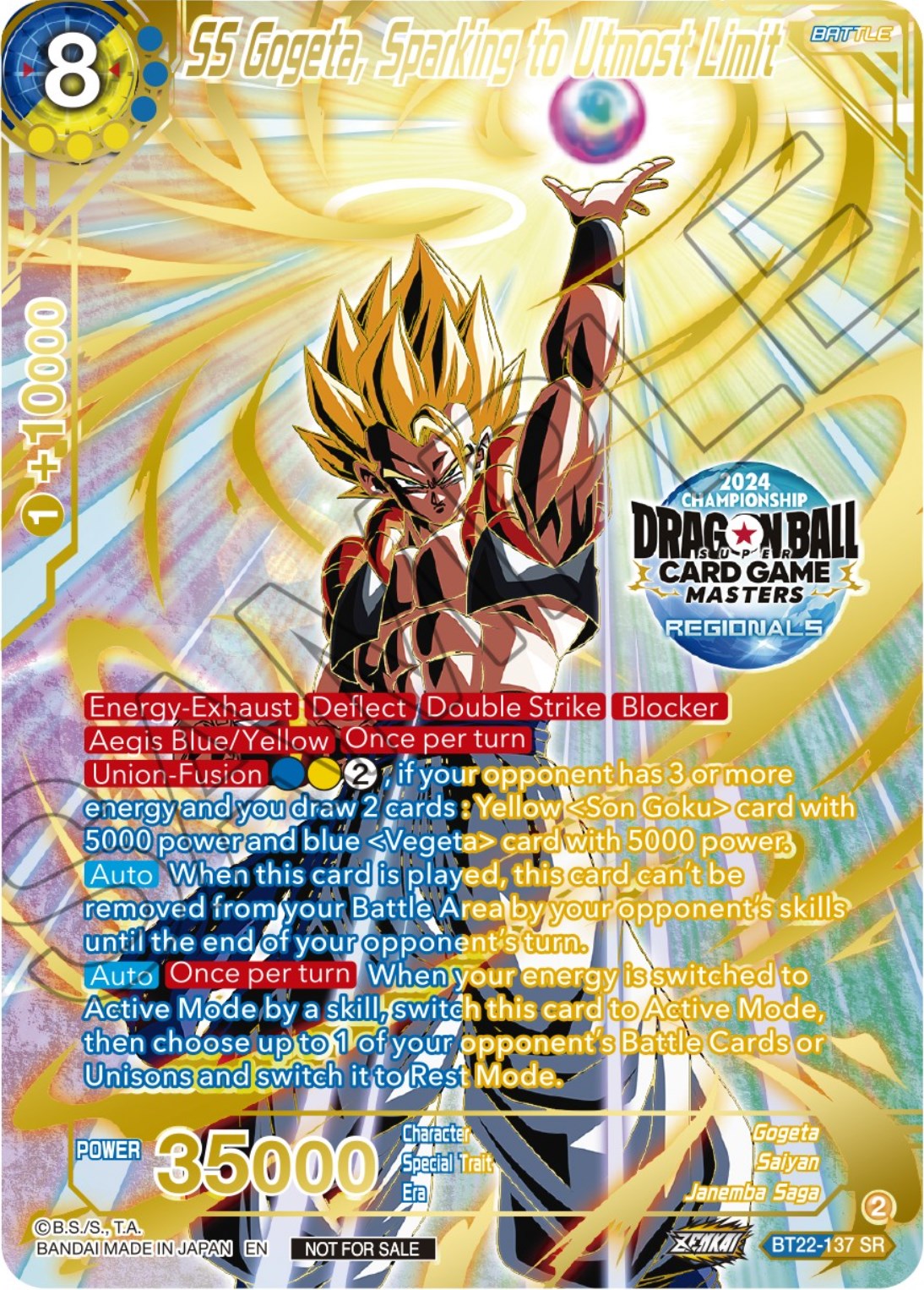 SS Gogeta, Sparking to Utmost Limit (2024 Championship Regionals Top 16) (BT22-137) [Tournament Promotion Cards] | Event Horizon Hobbies CA