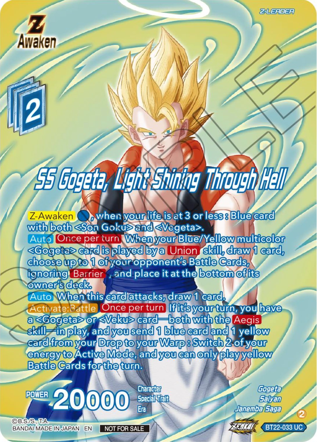 SS Gogeta, Light Shining Through Hell (Premium Alt-Art Card Set 2024 Vol.1) (BT22-033) [Promotion Cards] | Event Horizon Hobbies CA