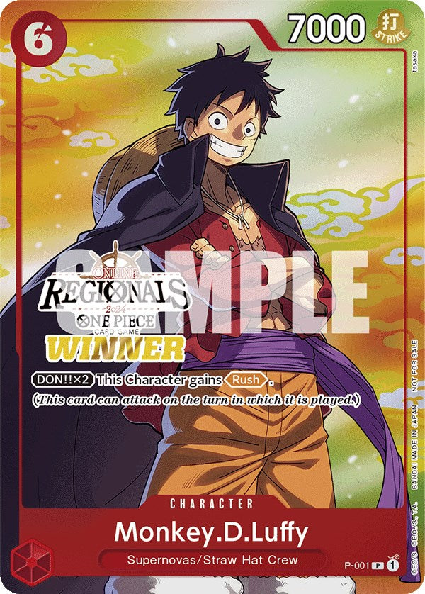 Monkey.D.Luffy (Online Regional 2024 Vol. 2) [Winner] [One Piece Promotion Cards] | Event Horizon Hobbies CA