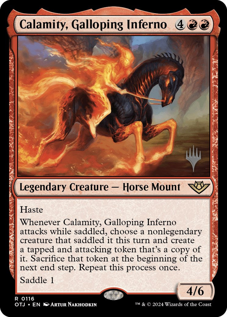 Calamity, Galloping Inferno (Promo Pack) [Outlaws of Thunder Junction Promos] | Event Horizon Hobbies CA