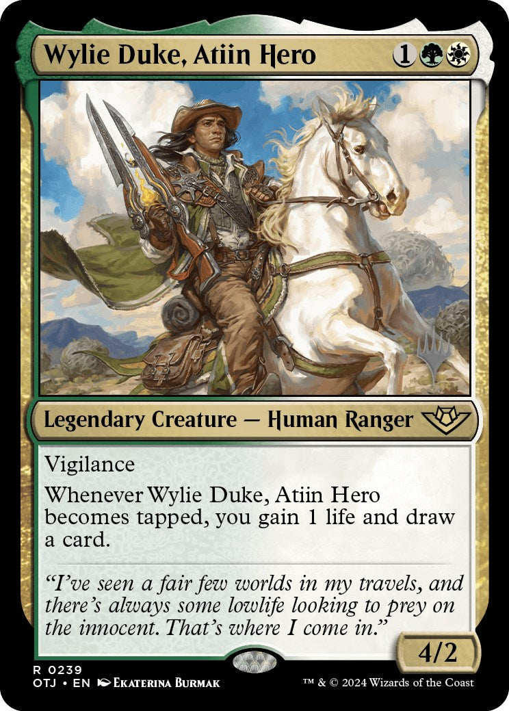 Wylie Duke, Atiin Hero (Promo Pack) [Outlaws of Thunder Junction Promos] | Event Horizon Hobbies CA