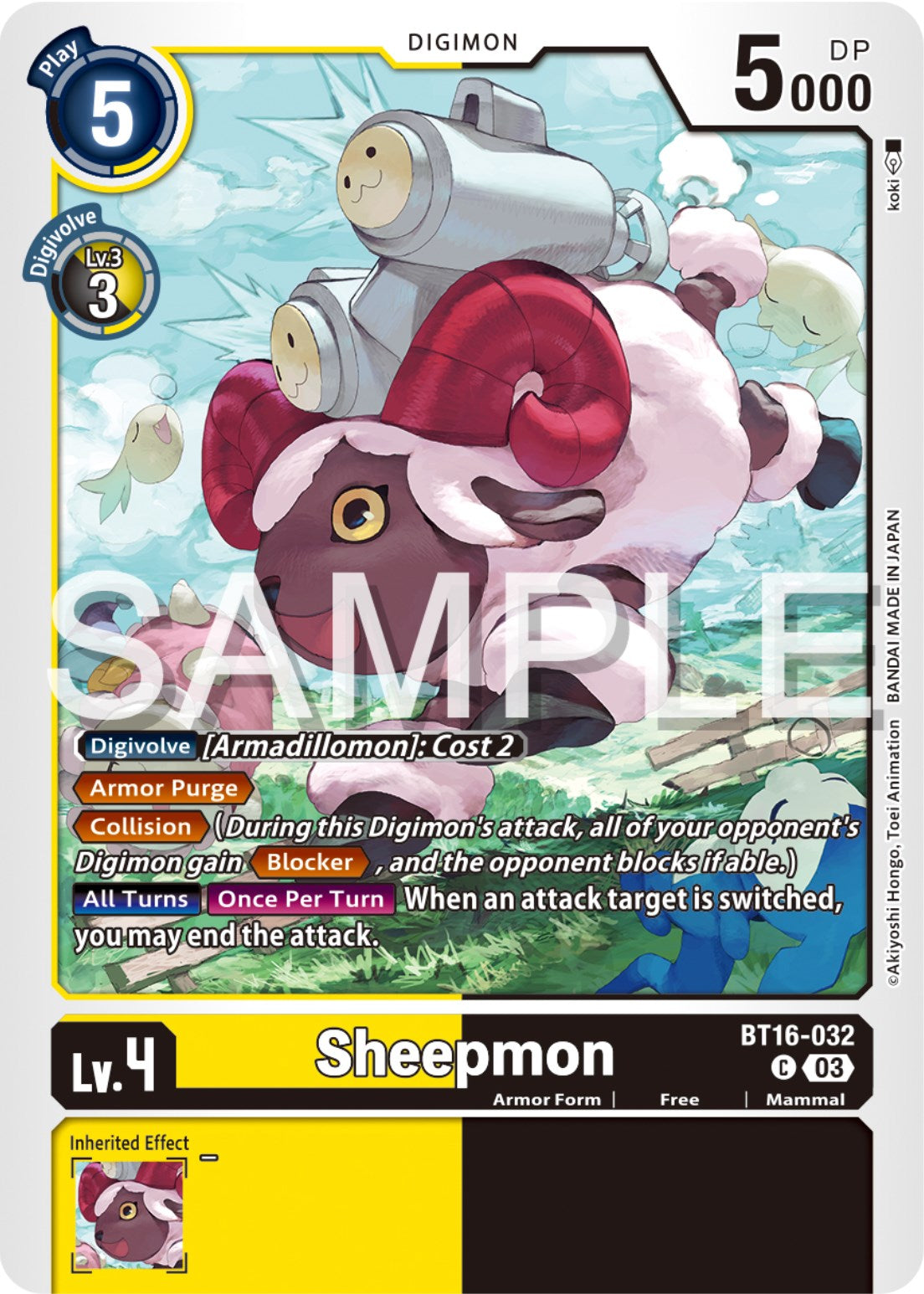 Sheepmon [BT16-032] [Beginning Observer] | Event Horizon Hobbies CA