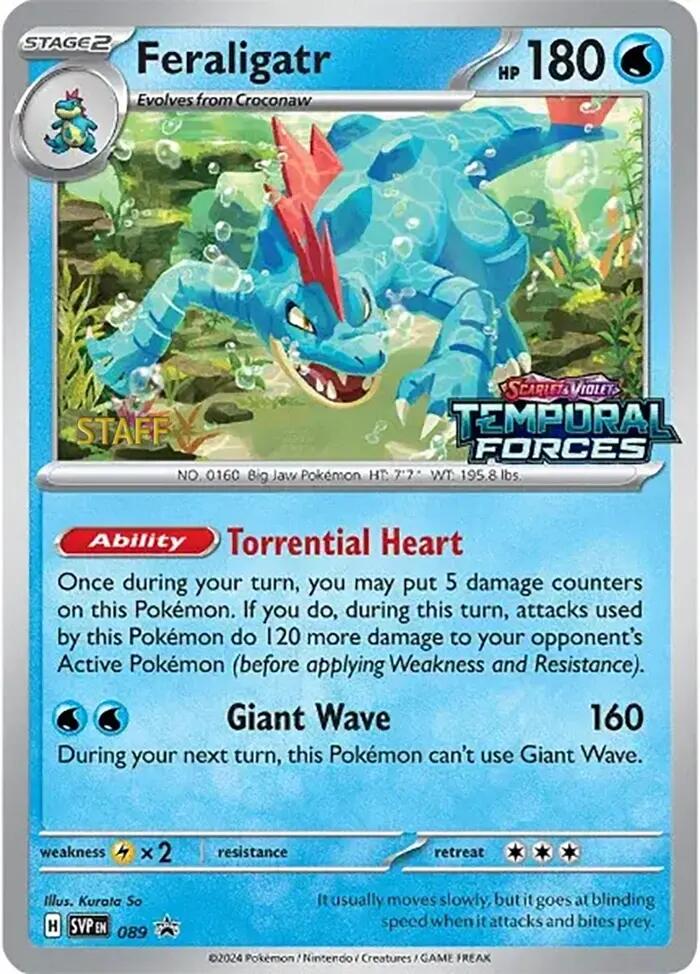 Feraligatr (089) (Staff Prerelease Promo) [Scarlet & Violet: Black Star Promos] | Event Horizon Hobbies CA