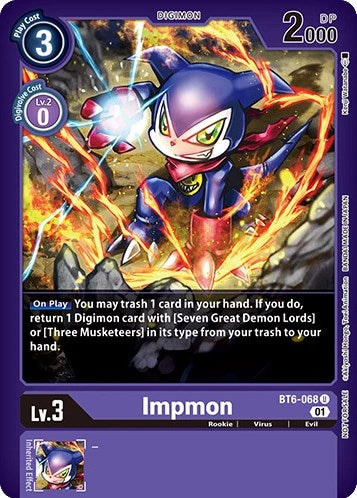 Impmon [BT6-068] (April 2023 Beelzemon Special) [Starter Deck: Beelzemon Advanced Deck Set Pre-Release Cards] | Event Horizon Hobbies CA