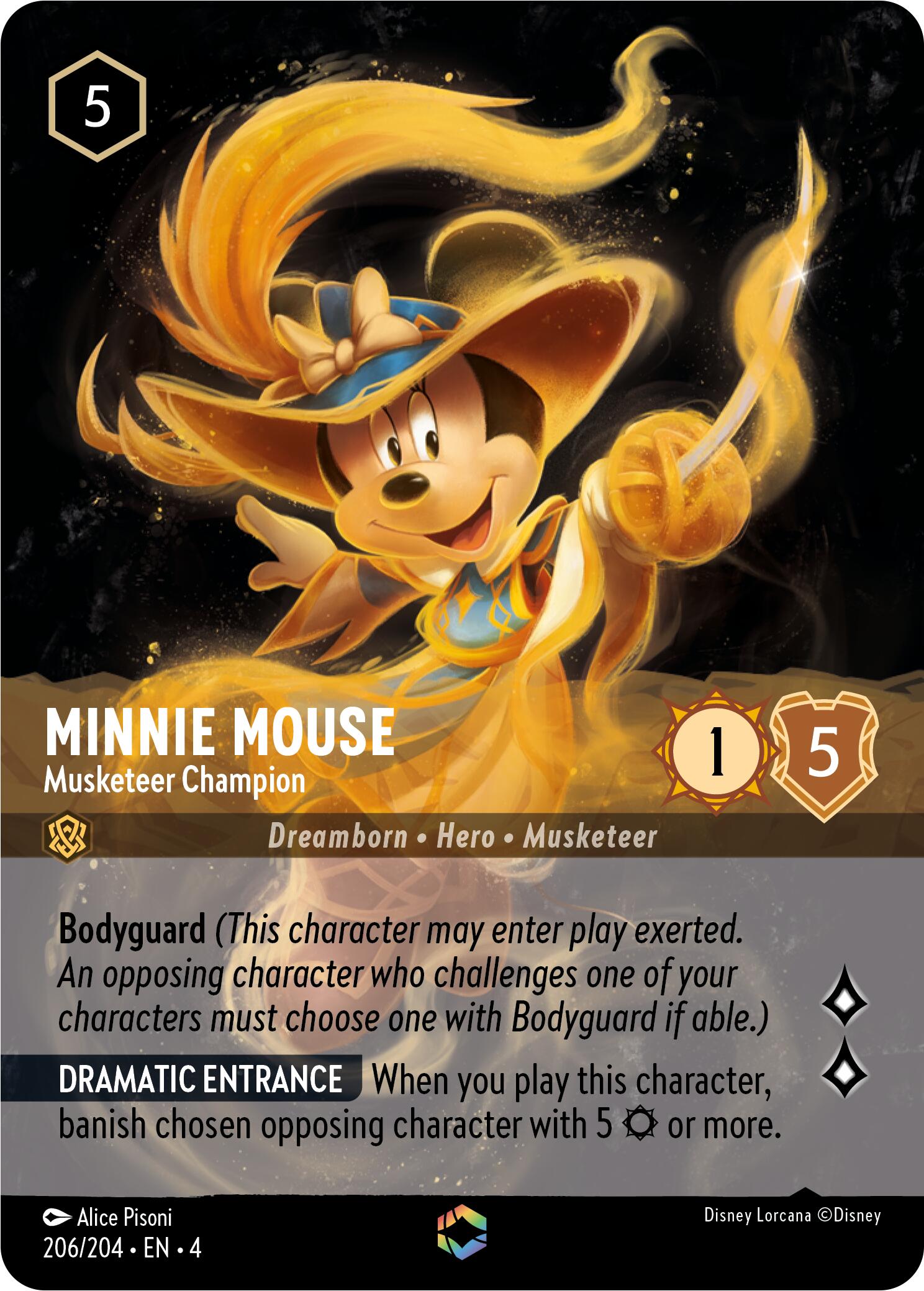 Minnie Mouse - Musketeer Champion (Enchanted) (206/204) [Ursula's Return] | Event Horizon Hobbies CA