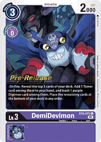 DemiDevimon [BT8-072] [New Awakening Pre-Release Cards] | Event Horizon Hobbies CA