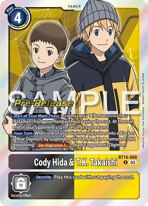 Cody Hida & T.K. Takaishi [BT16-088] [Beginning Observer Pre-Release Promos] | Event Horizon Hobbies CA