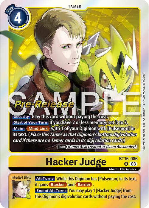 Hacker Judge [BT16-086] [Beginning Observer Pre-Release Promos] | Event Horizon Hobbies CA