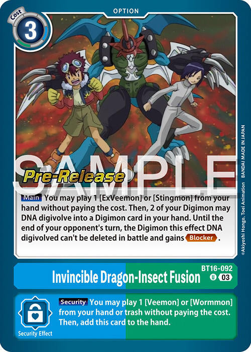 Invincible Dragon-Insect Fusion [BT16-092] [Beginning Observer Pre-Release Promos] | Event Horizon Hobbies CA