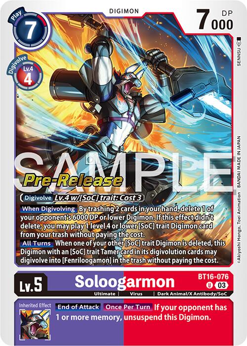 Soloogarmon [BT16-076] [Beginning Observer Pre-Release Promos] | Event Horizon Hobbies CA