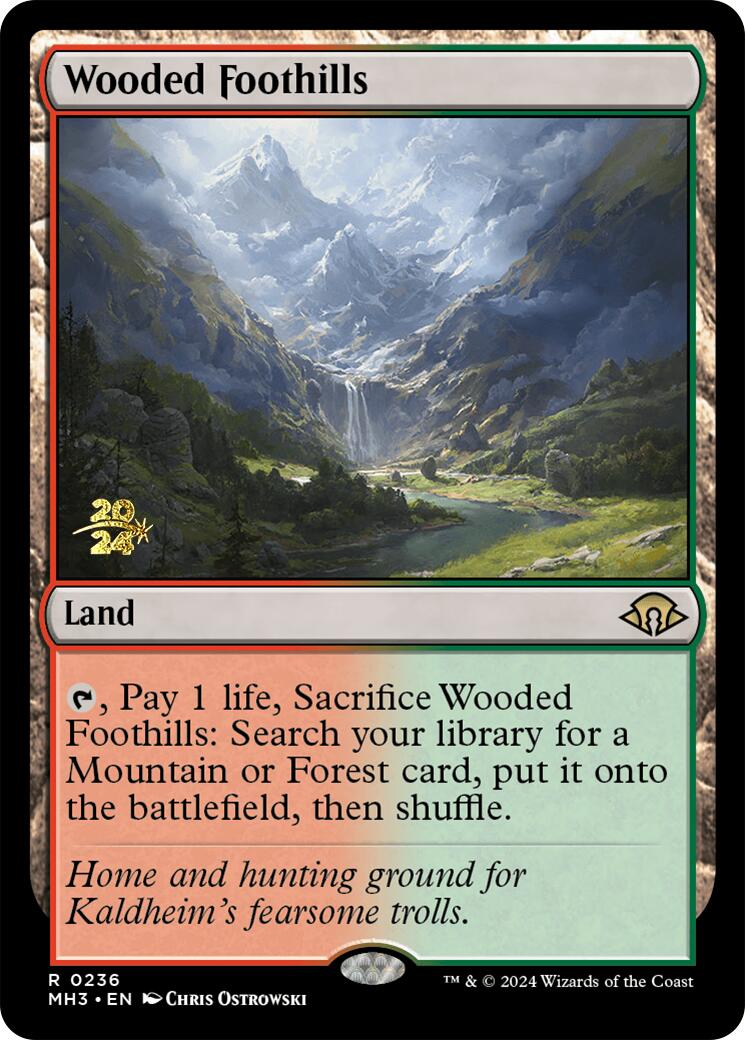 Wooded Foothills [Modern Horizons 3 Prerelease Promos] | Event Horizon Hobbies CA