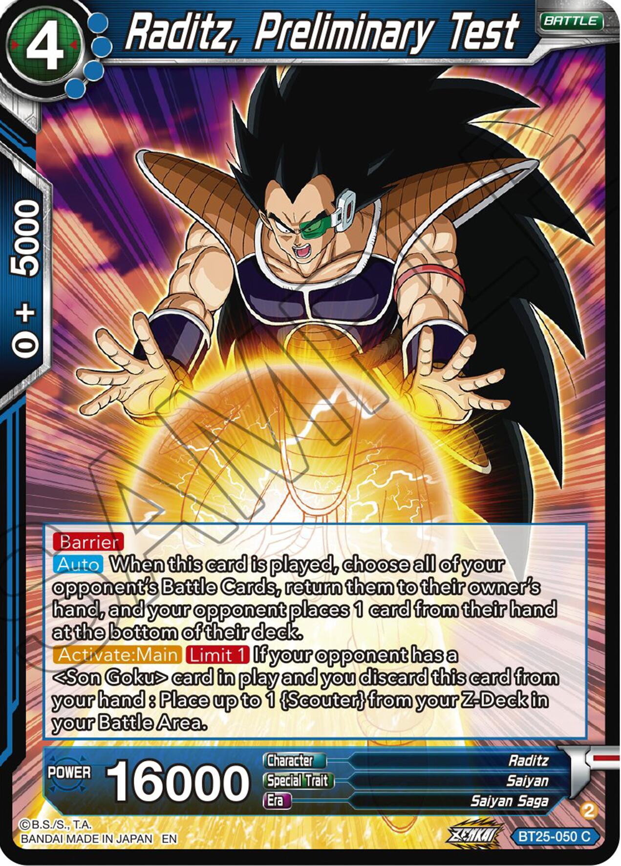 Raditz, Preliminary Test (BT25-050) [Legend of the Dragon Balls] | Event Horizon Hobbies CA