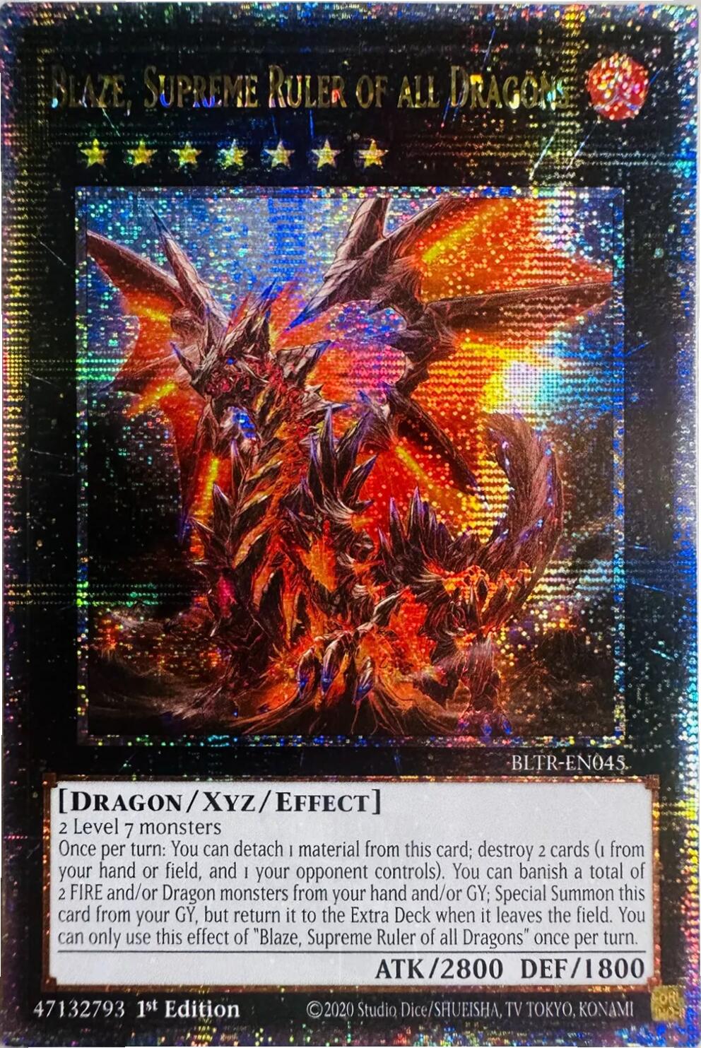 Blaze, Supreme Ruler of all Dragons (Quarter Century Secret Rare) [BLTR-EN045] Quarter Century Secret Rare | Event Horizon Hobbies CA