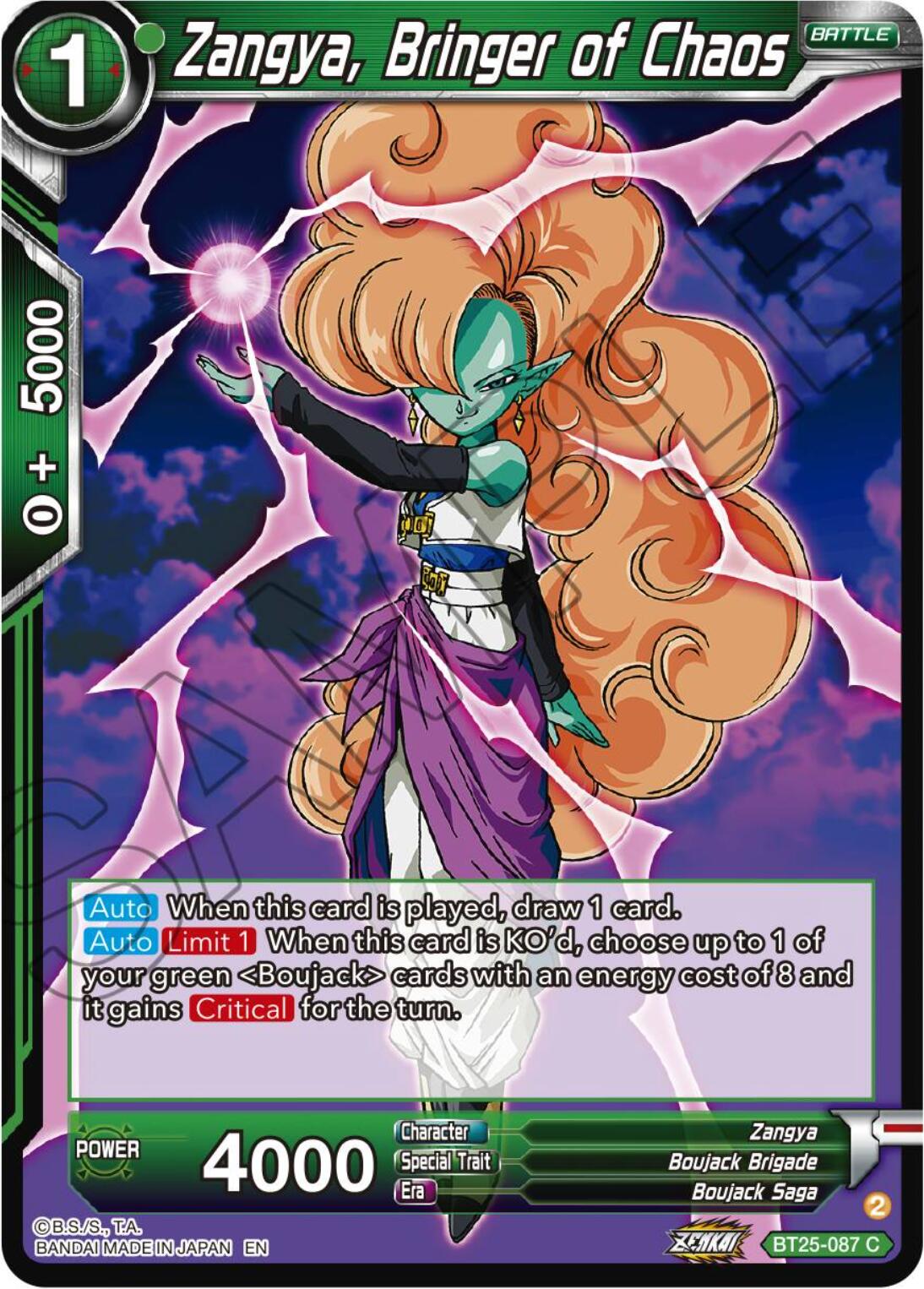 Zangya, Bringer of Chaos (BT25-087) [Legend of the Dragon Balls] | Event Horizon Hobbies CA
