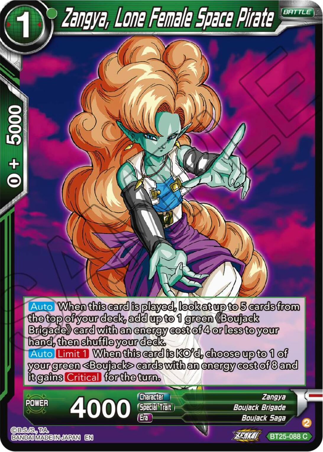 Zangya, Lone Female Space Pirate (BT25-088) [Legend of the Dragon Balls] | Event Horizon Hobbies CA
