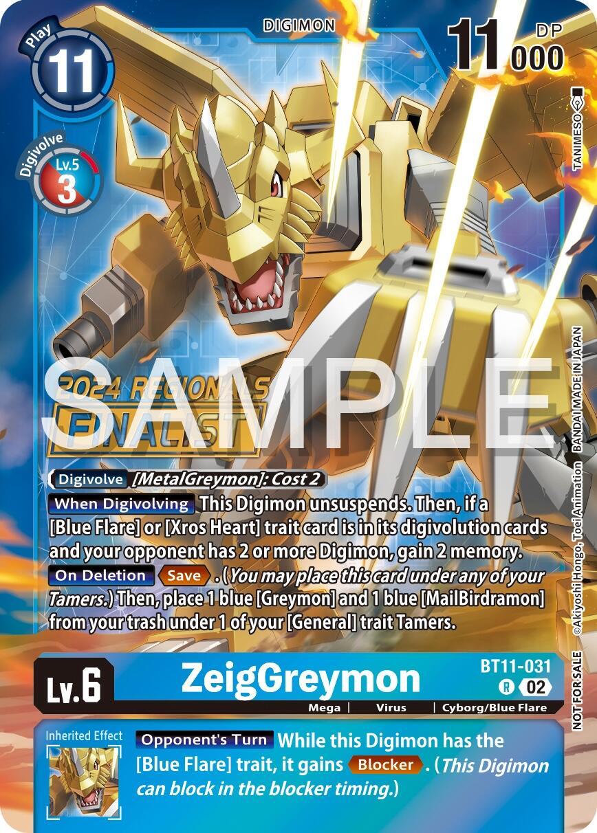 ZeigGreymon [BT11-031] (2024 Regionals Finalist) [Dimensional Phase] | Event Horizon Hobbies CA