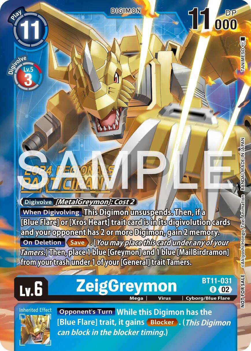 ZeigGreymon [BT11-031] (2024 Regionals Participant) [Dimensional Phase] | Event Horizon Hobbies CA