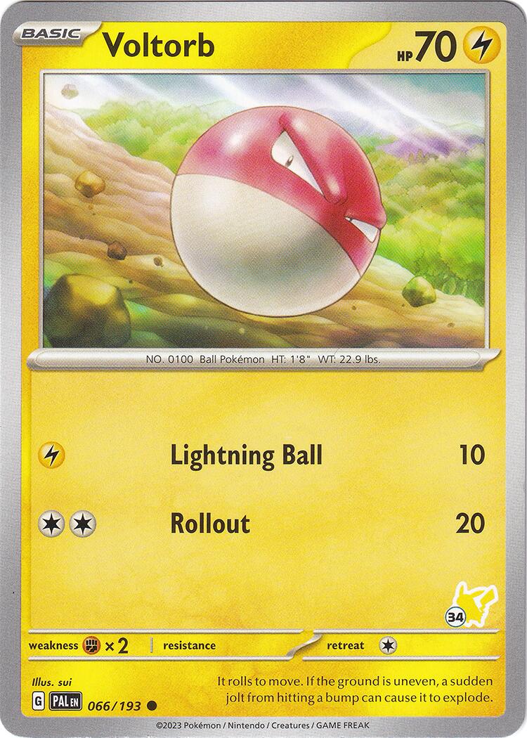 Voltorb (066/193) (Pikachu Stamp #34) [Battle Academy 2024] | Event Horizon Hobbies CA