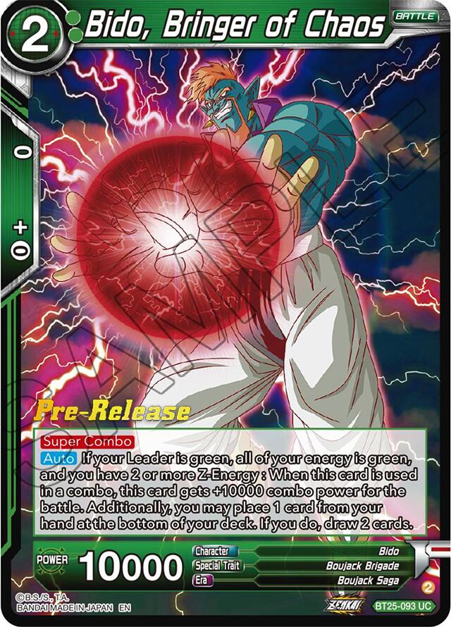 Bido, Bringer of Chaos (BT25-093) [Legend of the Dragon Balls Prerelease Promos] | Event Horizon Hobbies CA