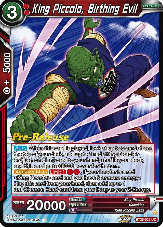 King Piccolo, Birthing Evil (BT25-022) [Legend of the Dragon Balls Prerelease Promos] | Event Horizon Hobbies CA