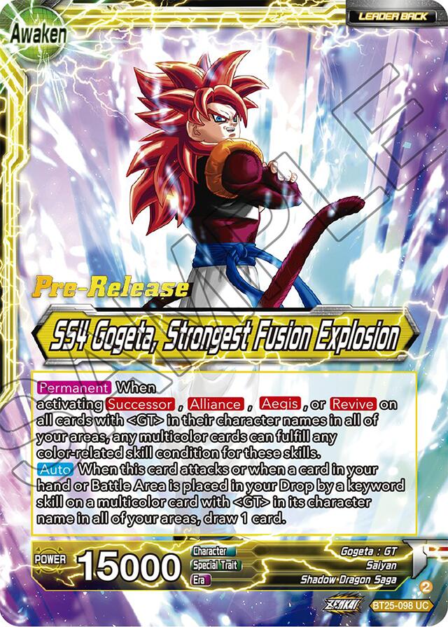 SS4 Son Goku & SS4 Vegeta // SS4 Gogeta, Strongest Fusion Explosion (BT25-098) [Legend of the Dragon Balls Prerelease Promos] | Event Horizon Hobbies CA