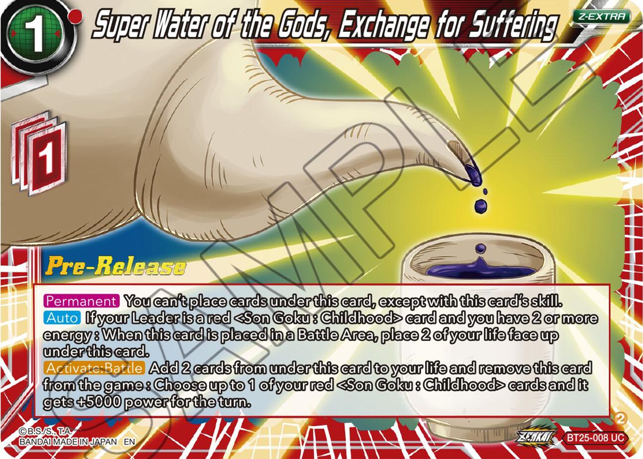 Super Water of the Gods, Exchange for Suffering (BT25-008) [Legend of the Dragon Balls Prerelease Promos] | Event Horizon Hobbies CA