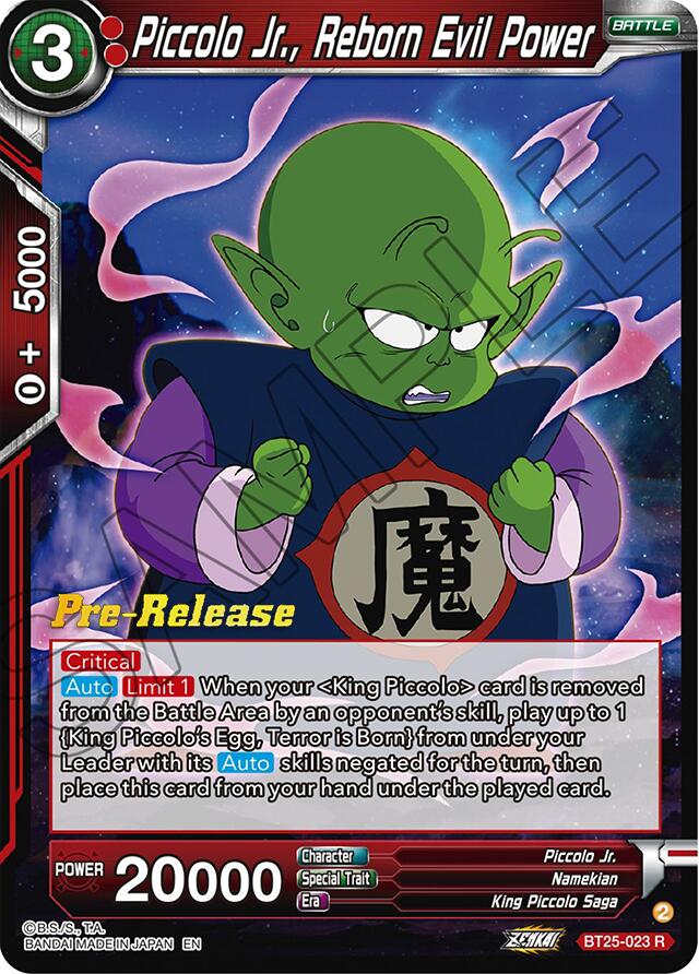 Piccolo Jr., Reborn Evil Power (BT25-023) [Legend of the Dragon Balls Prerelease Promos] | Event Horizon Hobbies CA