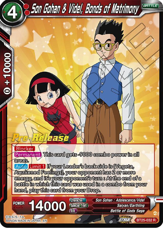 Son Gohan & Videl, Bonds of Matrimony (BT25-032) [Legend of the Dragon Balls Prerelease Promos] | Event Horizon Hobbies CA