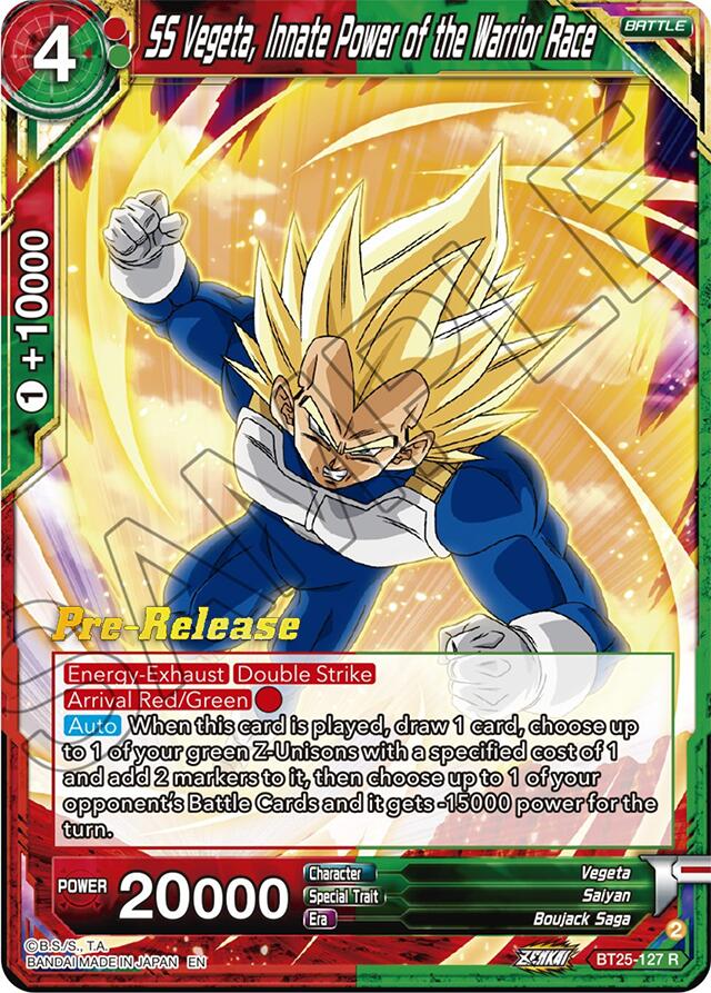 SS Vegeta, Innate Power of the Warrior Race (BT25-127) [Legend of the Dragon Balls Prerelease Promos] | Event Horizon Hobbies CA