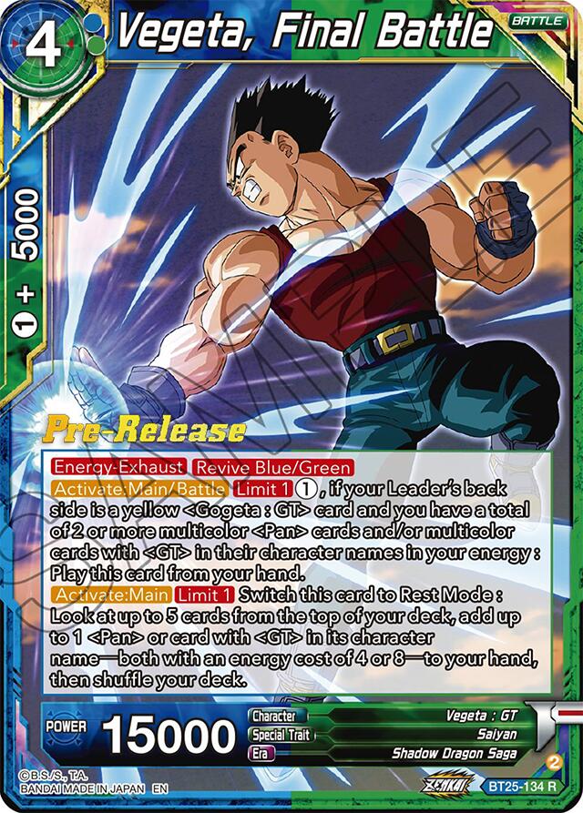 Vegeta, Final Battle (BT25-134) [Legend of the Dragon Balls Prerelease Promos] | Event Horizon Hobbies CA