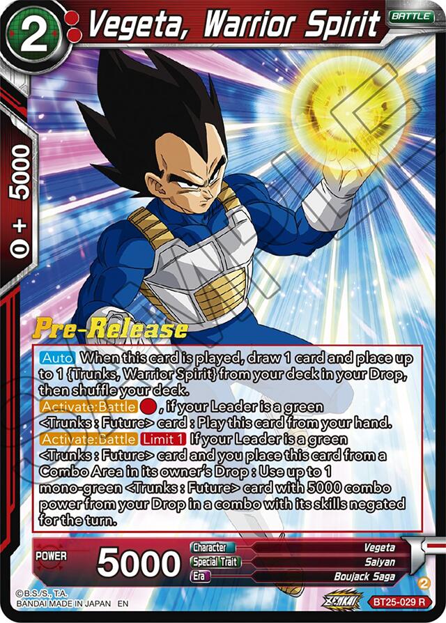 Vegeta, Warrior Spirit (BT25-029) [Legend of the Dragon Balls Prerelease Promos] | Event Horizon Hobbies CA