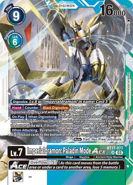 Imperialdramon: Paladin Mode ACE [BT17-077] [Secret Crisis] | Event Horizon Hobbies CA