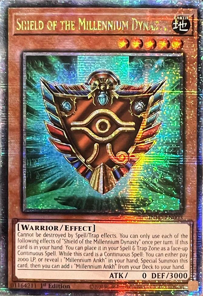 Shield of the Millennium Dynasty (Quarter Century Secret Rare) [INFO-EN003] Quarter Century Secret Rare | Event Horizon Hobbies CA