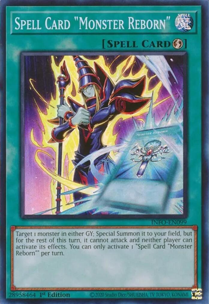 Spell Card "Monster Reborn" [INFO-EN099] Super Rare | Event Horizon Hobbies CA