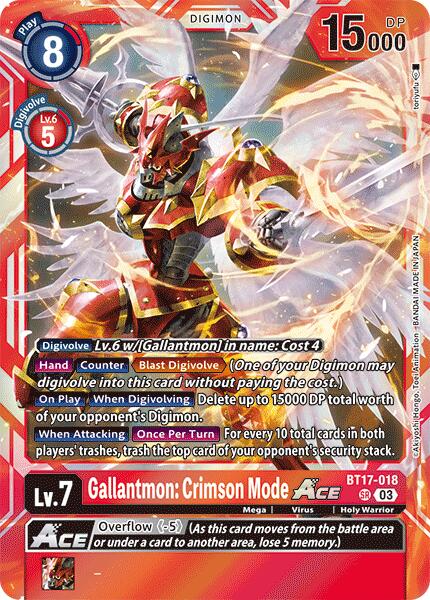 Gallantmon: Crimson Mode ACE [BT17-018] [Secret Crisis] | Event Horizon Hobbies CA