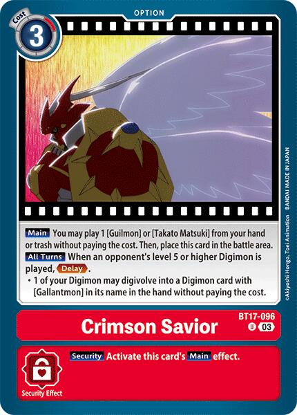 Crimson Savior [BT17-096] [Secret Crisis] | Event Horizon Hobbies CA