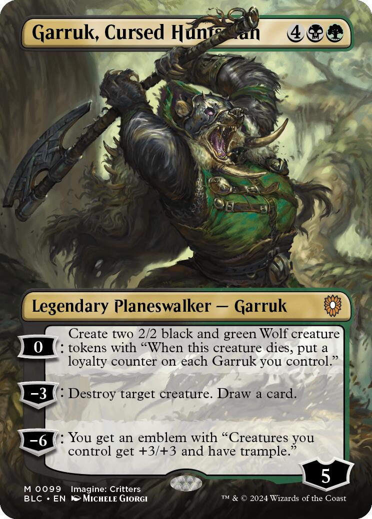 Garruk, Cursed Huntsman (Borderless) [Bloomburrow Commander] | Event Horizon Hobbies CA