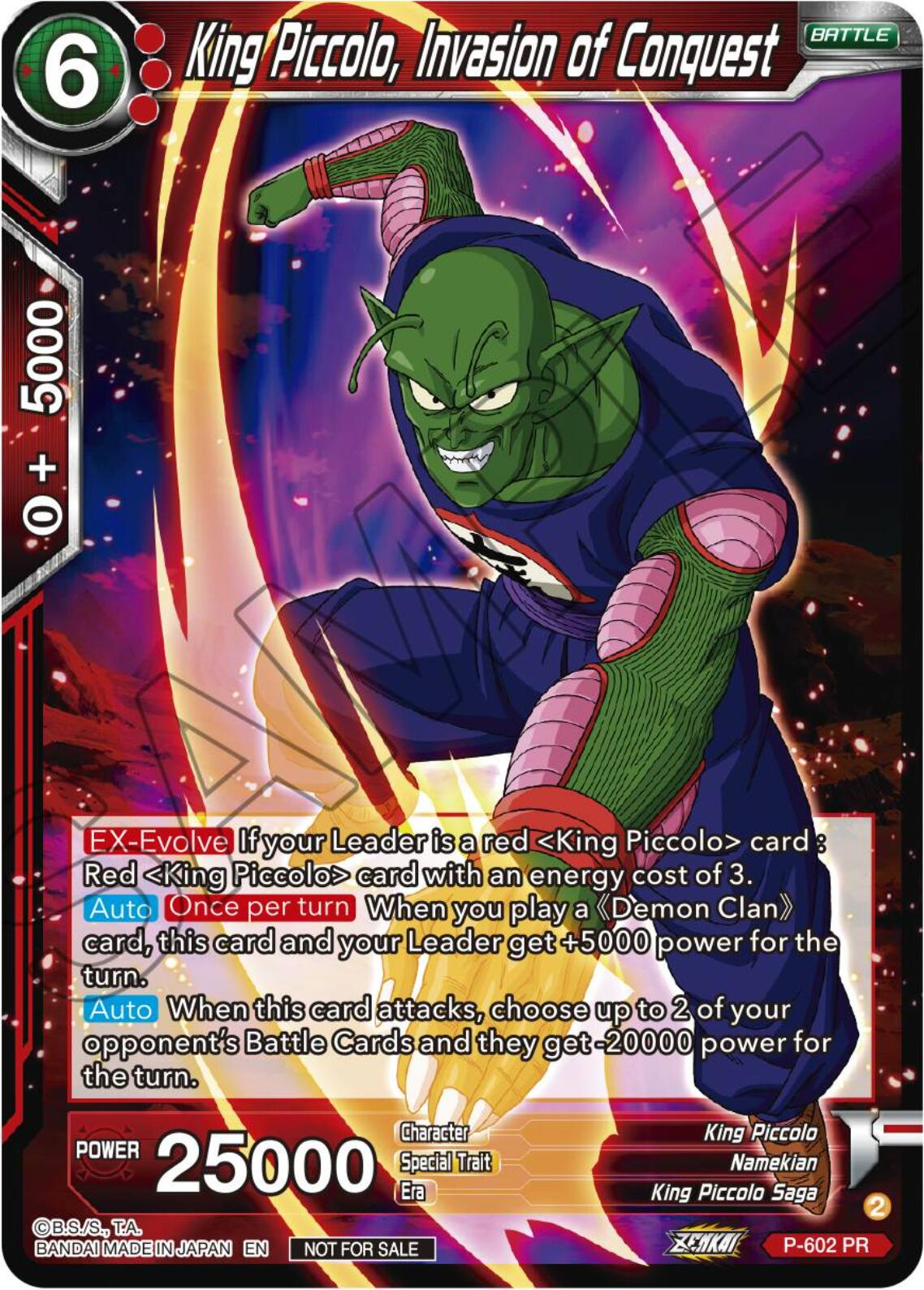 King Piccolo, Invasion of Conquest (Tournament Pack Vol. 8) (P-602) [Promotion Cards] | Event Horizon Hobbies CA