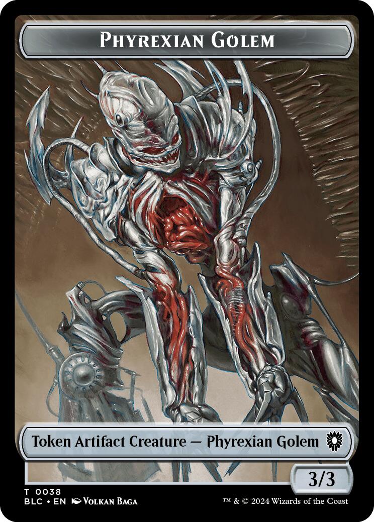 Phyrexian Golem // Faerie Double-Sided Token [Bloomburrow Commander Tokens] | Event Horizon Hobbies CA