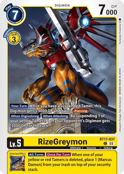 RizeGreymon [BT17-037] [Secret Crisis] | Event Horizon Hobbies CA