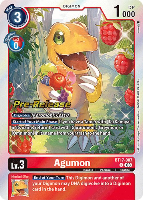 Agumon [BT17-007] [Secret Crisis Pre-Release Cards] | Event Horizon Hobbies CA