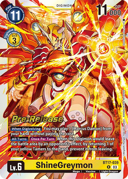 ShineGreymon [BT17-039] [Secret Crisis Pre-Release Cards] | Event Horizon Hobbies CA